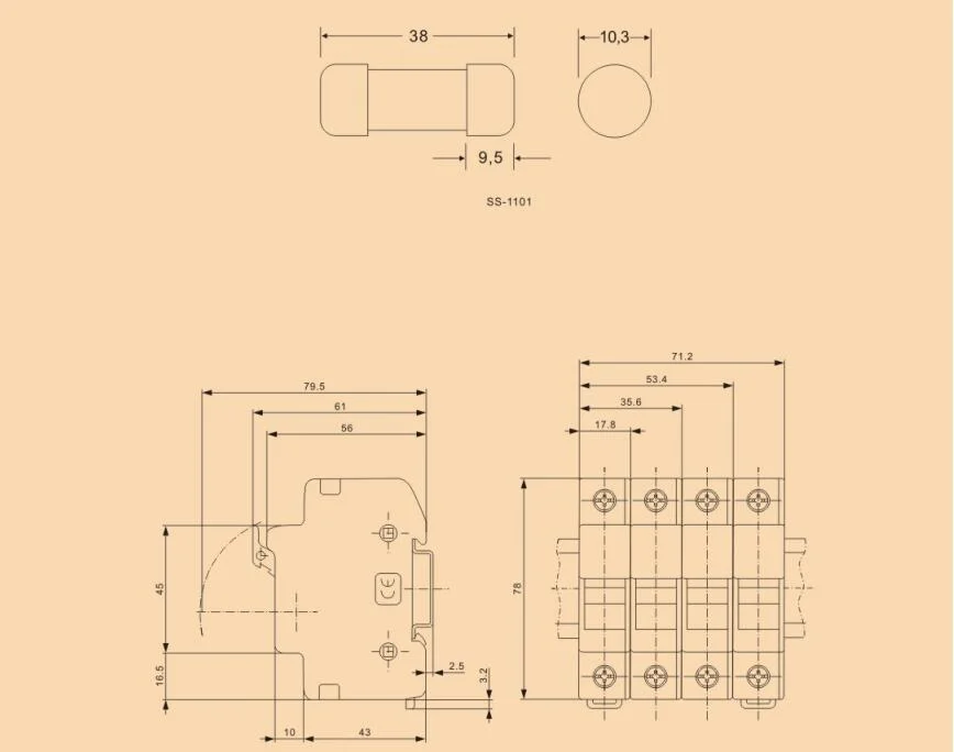 Solar DC Fuse PV Photovoltaic System 32 AMP 1000V DIN Rail Electronic Solar Fuse Holder with Light