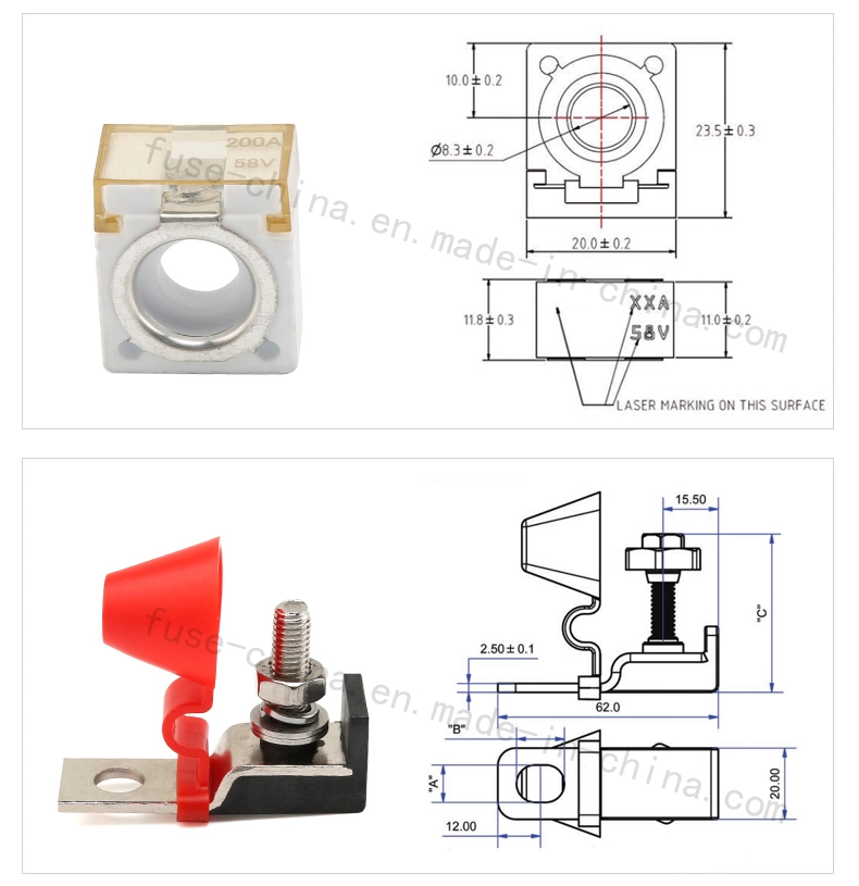 High Current Fast Acting Battery Clamp Fuse Replace to Littelfuse CF 58V Series